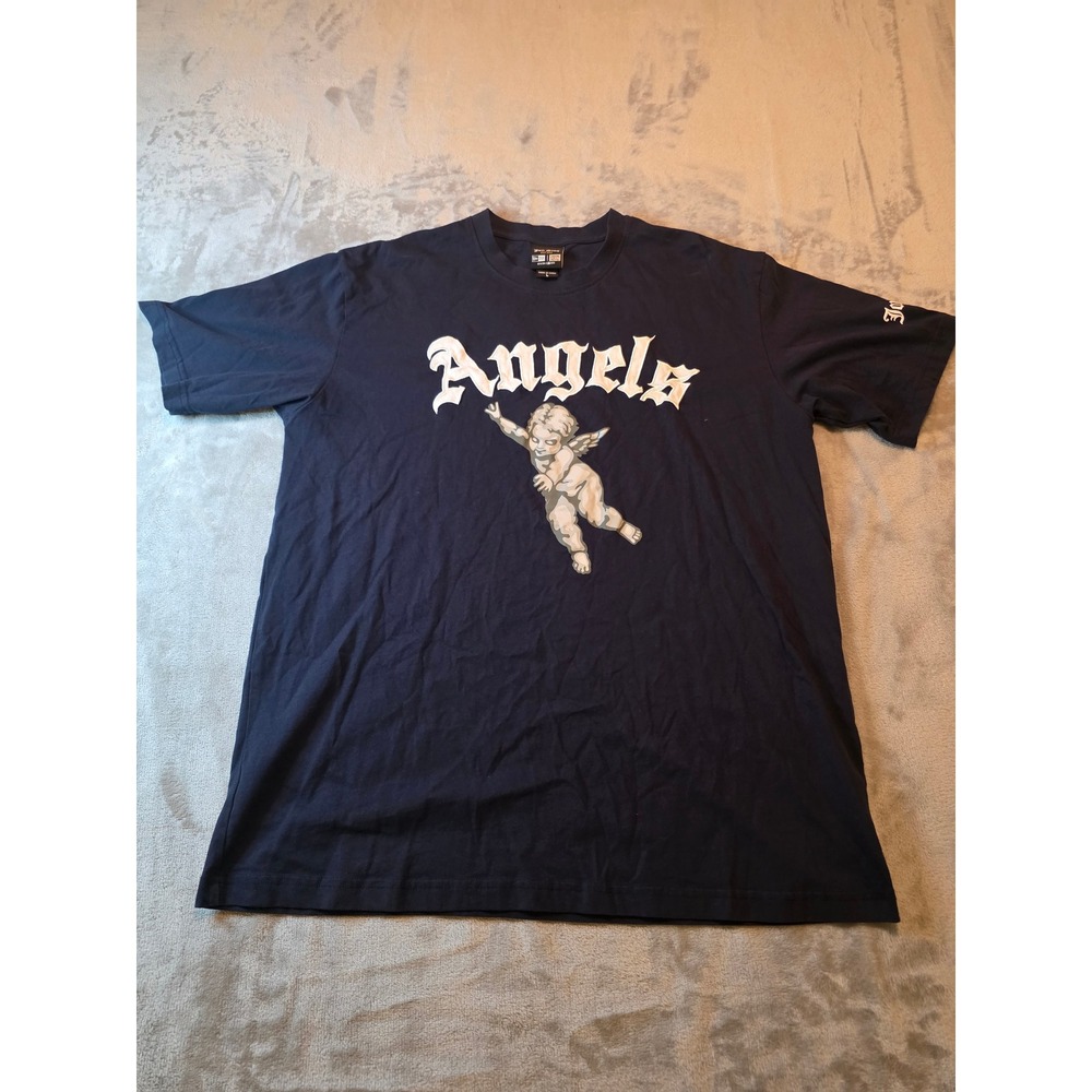 New Era Jon Stan T Shirt Mens Large Navy LA Angels MLB Cherub Graphic Tee